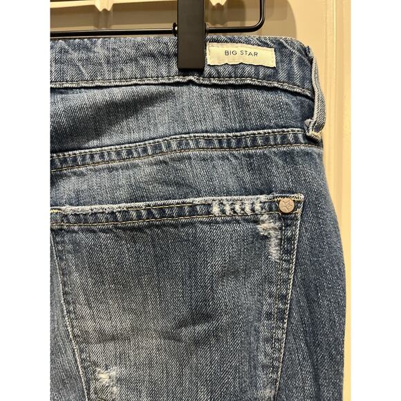 Big Star Billie Boyfriend Distressed Crop Jeans Size 27 Frayed Hem Relaxed Fit - Picture 7 of 10